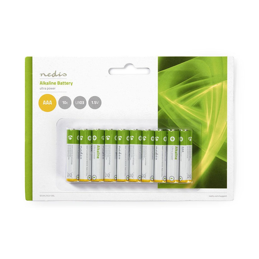 Nedis BAAKLR0310BL Alkaline-Batterij AAA 1.5 V 10-Pak