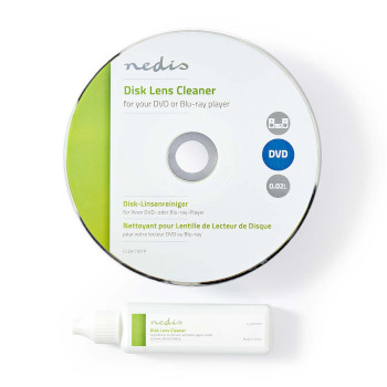 Disque de nettoyage pour lentille de disque Nedis CLDK110TP, 20 ml, pour lecteur Blu-ray/DVD