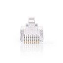 Nedis CCGB89304TP RJ45 Connector UTP CAT6 Gold Plated 10 Pieces Transparent
