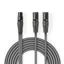 Nedis COTH15020GY15 Balanced Audio Cable 2x XLR 3-Pin - XLR 3-Pin Female 1.5m Grey