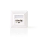 Nedis CCGP89150IV Network Flush-mounted Wall Box 2 ports CAT5e Gold-plated White