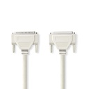 Nedis CCGP52110IV50 Serial Cable D-SUB 25-Pin - D-SUB 25-Pin Female Nickel Plated 5m Ivory