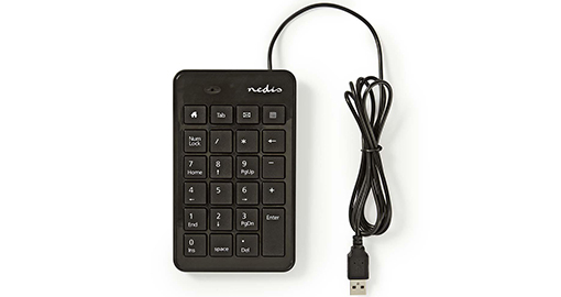 Pavé numérique filaire Nedis USB A - KBNM100BK