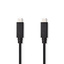 Nedis CCGT64750BK10 USB 3.2 Gen 2 Cable USB-C 15W 10Gbps Nickel Plated 1m Black