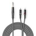 Câble audio stéréo Nedis COTH23300GY30, jack 6,35 mm - 2x RCA, 3 m, gris