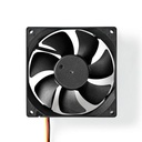 Nedis DCFAN9225BK DC Ventilator 92 mm 3-Pin 26.7 dBA Zwart