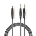 Nedis COTH23200GY15 Stereo Audio Cable 2x 6.35 mm Jack - 3.5 mm Jack 1.5m Gray