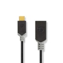 Nedis CCBW61710AT015 USB 3.2 Gen 1 Adapter USB-C - USB-A Vrouwelijk 5 Gbps 15cm Zwart