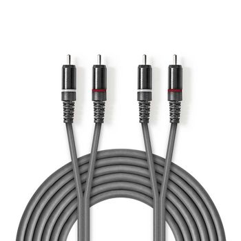 Nedis COTH24200GY50 Stereo Audio Cable 2x RCA 5m Gray