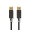 Nedis CCBW61000AT20 USB USB 3.2 Gen 1 Cable USB-A 5 Gbps Gold-plated 2m Black