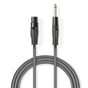 Nedis COTH15120GY15 Ongebalanceerde Audiokabel XLR 3-Pins Vrouwelijk - 6,35 mm Jack 1.5m Grijs 