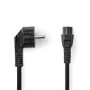 Nedis CEGB10100BK20 Stroomkabel Type F - IEC-320-C5 Haaks Vernikkeld 2m Zwart