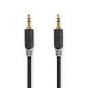Câble audio stéréo Nedis CABW22000AT20, jack 3,5 mm, plaqué or, 2 m, noir