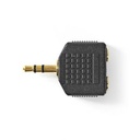 Nedis CAGP22945BKG Stereo-Audioadapter 3,5 mm Jack - 2x 3,5 mm Jack vrouwelijk Verguld Zwart 10 stuks