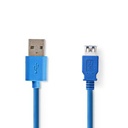 Nedis CCGB61010BU20 USB 3.2 Gen 1-Kabel USB-A - USB-A Vrouwelijk 5 Gbps Vernikkeld 2m Blauw