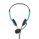 Casque PC supra-auriculaire stéréo Nedis CHST100BU avec microphone pliable 2x 3,5 mm, bleu
