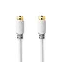 Nedis CSBW41000WT10 Coax-kabel F Verguld 75Ohm Enkelvoudig Afgeschermd 1m Wit 