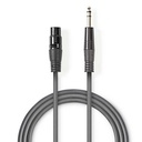 Nedis COTH15110GY15 Gebalanceerde Audiokabel XLR 3-Pins Vrouwelijk - 6,35 mm Jack 1.5m Grijs 