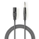 Nedis COTH15100GY15 Gebalanceerde Audiokabel XLR 3-Pins - 6,35 mm Jack 1.5m Grijs