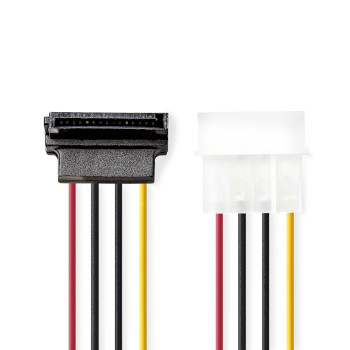 Nedis CCGP73505VA015 Interne Voedingskabel Molex - SATA 15-Pins Verguld 15cm Multicolour