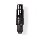Nedis COTP15902BK XLR-Connector Vrouwelijk Vernikkeld 5mm Maximale diameter Metaal Zwart