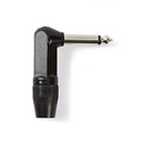 Nedis COTP23902BK 6,35 mm Jack Audioconnector Haaks Vernikkeld 8mm Maximale diameter Zwart 