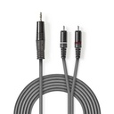 Nedis COTH22200GY15 Stereo-Audiokabel 3,5 mm Jack - 2x RCA 1.5m Grijs