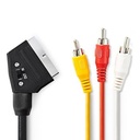 Nedis CVGT31130BK20 SCART Cable SCART - 3x RCA Nickel Plated 480p 2m Black