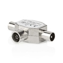 Nedis CSGB40950ME Coax-Splitter Vernikkeld 75 Ohm T-Splitter Zilver
