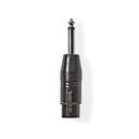 Nedis COTP15940BK XLR-Adapter XLR 3-Pins vreemd - 6,35 mm Jack Vernikkeld Zwart