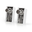 Nedis CSGB40995WT Coax Connector Haaks Vernikkeld 75 Ohm 7mm Maximale diameter 2 Stuks
