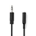 Nedis CAGP22550BK02 Stereo Audio Cable 3.5 mm Jack - 6.35 mm Jack Female Nickel Plated 20cm Black