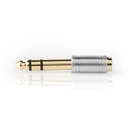 Nedis CAGC23930ME Stereo-Audioadapter 6,35 mm Jack Mannelijk - 3,5 mm Jack Vrouwelijk Zilver