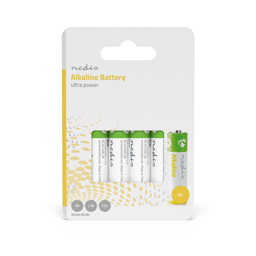Nedis BAAKLR64BL Alkaline-Batterij AA 1.5 V DC 4-Pak