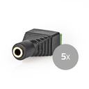 Nedis CCTVCF50BK5 CCTV Security Connector 3-Way 3.5 mm Jack Black