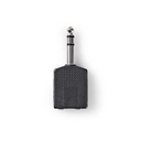 Nedis CAGP23940BK Stereo-Audioadapter 6,35 mm jack - 2x 6,35 mm Jack Vrouwelijk Zwart 10 stuks