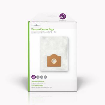Nedis DUBG220ROW4 Vacuum Cleaner Bag Rowenta RB - RS 4 Pieces Synthetic White