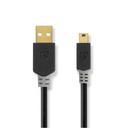 Nedis CCBW60300AT20 USB 2.0-Kabel USB-A - USB Mini-B 480 Mbps Verguld 2m Zwart
