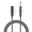 Nedis COTH15100GY30 Gebalanceerde Audiokabel XLR 3-Pins - 6,35 mm Jack 3m Grijs