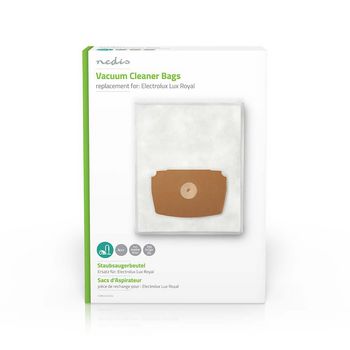Sac d'aspirateur synthétique Nedis DUBG224ELE4 Electrolux Lux Royal, lot de 4 pièces, blanc