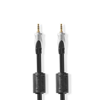 Câble audio stéréo Nedis CAGC22000AT50, jack 3,5 mm, plaqué or, 5 m, noir