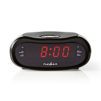 Radio-réveil numérique Nedis CLAR001BK, écran LED 15 mm, AM/FM, noir