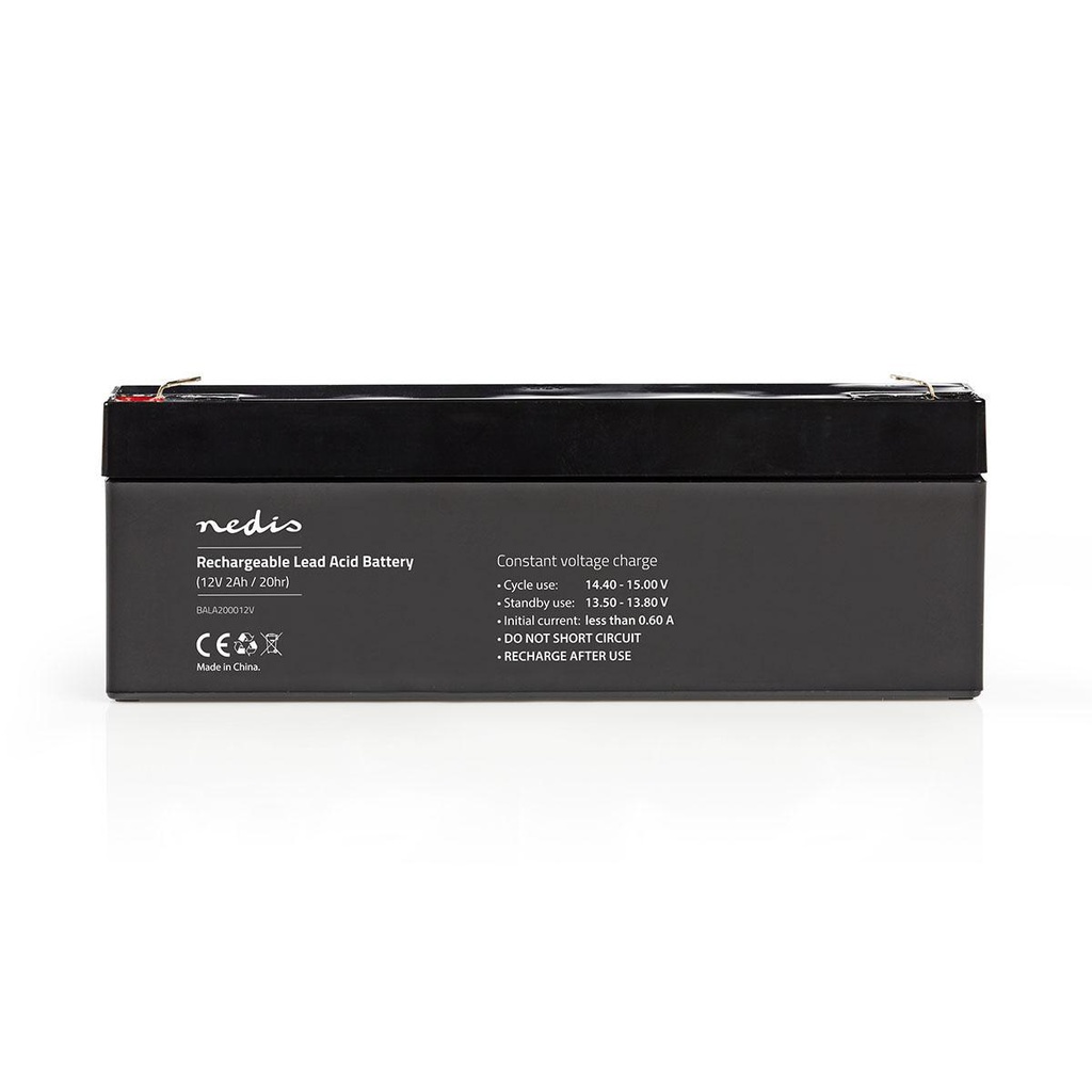 Batterie plomb-acide rechargeable Nedis BALA200012V 12 V 2000 mAh, noire