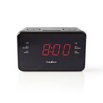 Nedis CLAR002BK Digital Alarm Clock Radio 0.9" LED Display 3.5 mm Jack AM / FM Black