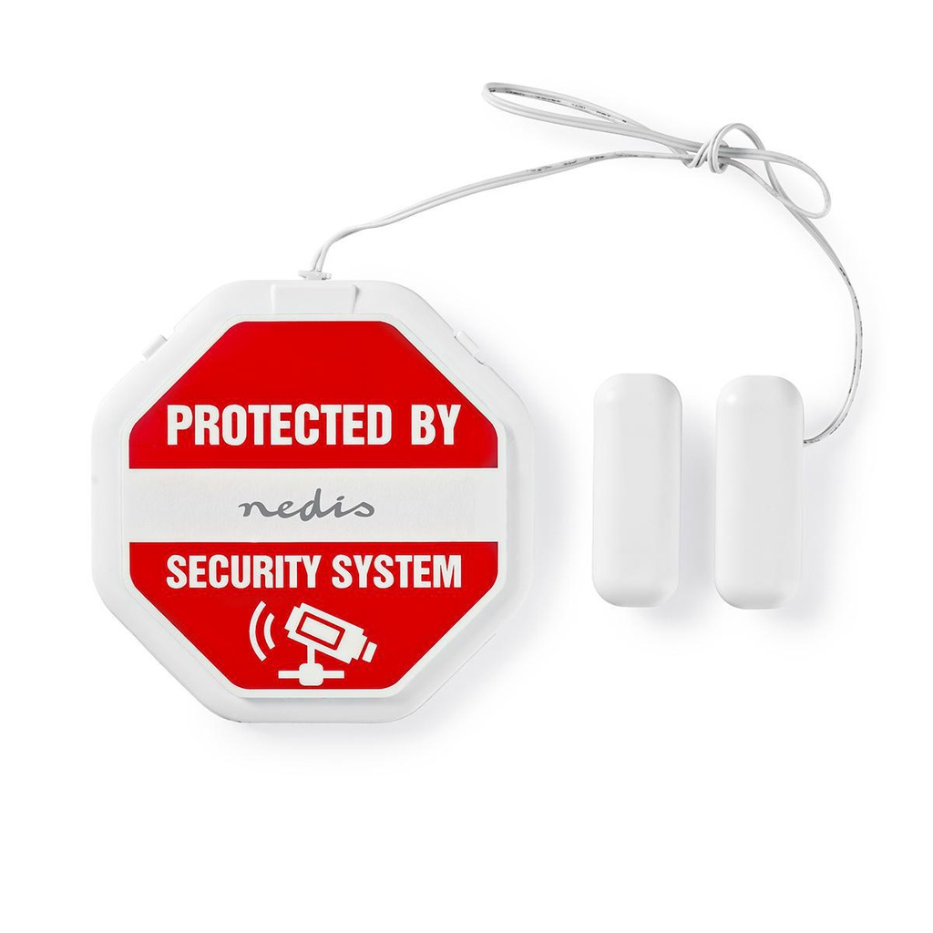 Nedis ALRMGBD20WT Doorstop-Window Alarm Battery Powered White