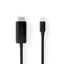 Nedis CCGP37604BK20 Mini DisplayPort 1.4-Kabel Mini-DisplayPort - HDMI 48 Gbps 2m Zwart