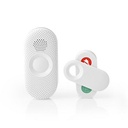 Sonnette sans fil Nedis DOORB230CWT, alimentation secteur, 80 dB, portée de 300 m, IP44, gris/blanc