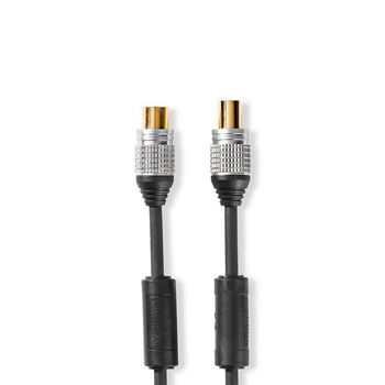 Nedis CSGC40000AT100 Coax Cable Gold Plated 75 Ohm Double Shielded 10m Black