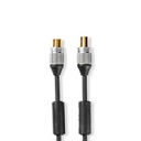 Nedis CSGC40000AT100 Coaxkabel Verguld 75 Ohm Dubbel Afgeschermd 10m Zwart