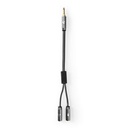 Nedis CATB22150GY02 Stereo-Audiokabel 3,5mm Jack -  2x 3,5mm Jack Vrouwelijk Mic + Audio Verguld 20cm Grijs